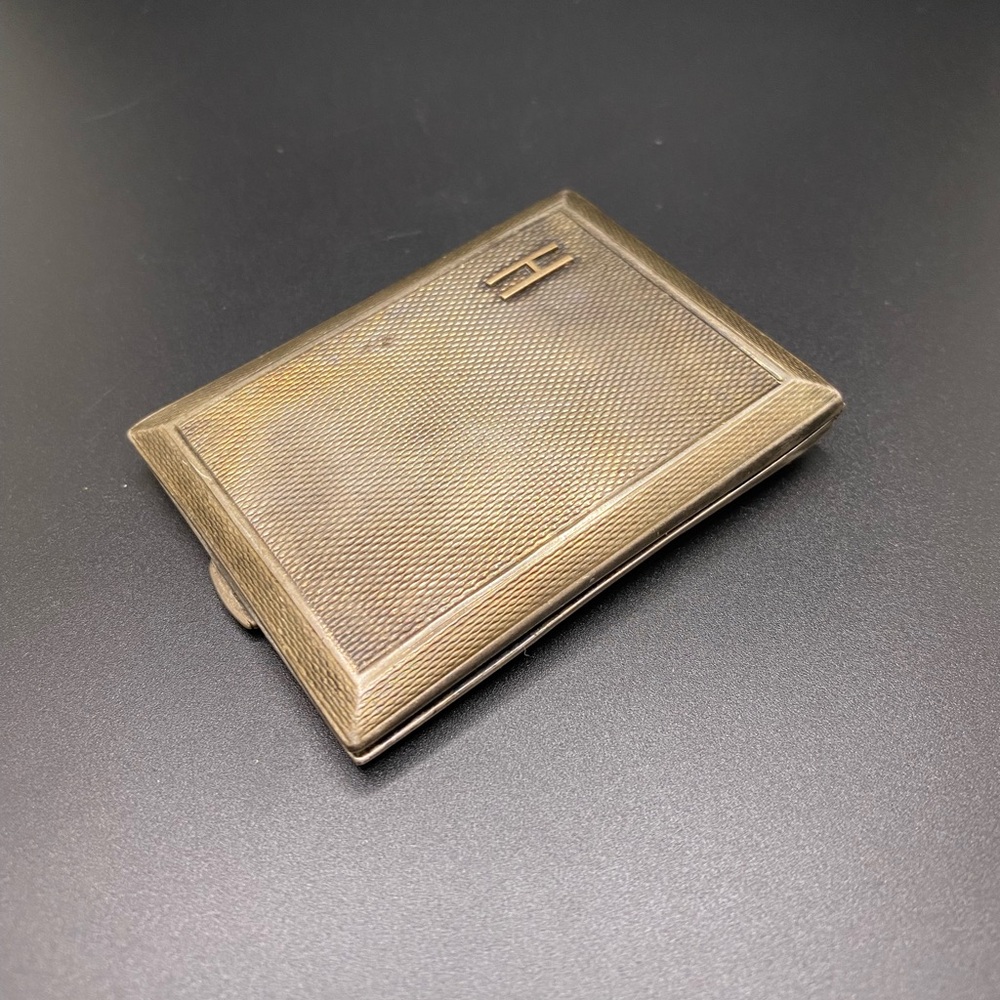 Antique Brass Pocket Photo Album Case Working Spring Hinge w/Leather Case - Picture 5 of 16